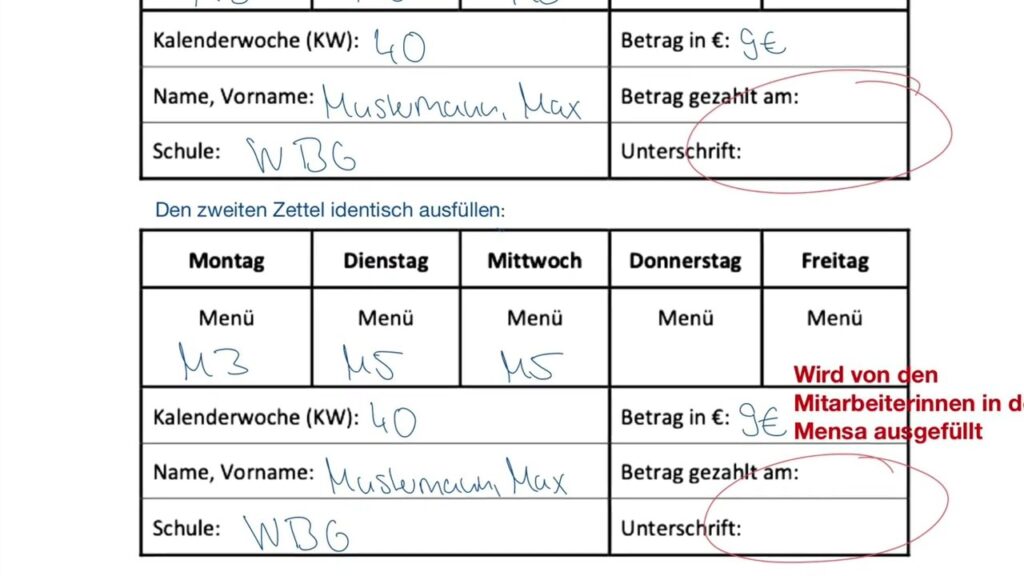 Mensa Essenbestellung WBG 2025 (Standbild Bestellzettel) Video „Mensa Essenbestellung WBG 2025“ auf YouTube ansehen